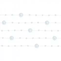 Perlkettenkette weiß 130 cm (5 Stück) GP1
