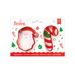 Weihnachts-Ausstechform Santa Claus und Bonbon 8 cm
