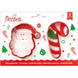 Weihnachts-Ausstechform Santa Claus und Bonbon 8 cm