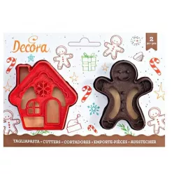 Weihnachtshaus-Ausstecher und Gingerman 8 cm