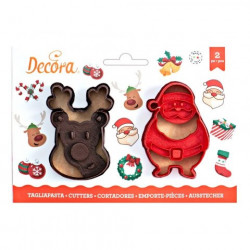 Ausstechform Hund und Santa Claus 8 cm