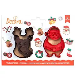 Ausstechform Hund und Santa Claus 8 cm