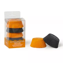 Halloween-Muffinförmchen schwarz-orange 36 Stück 5x3 cm
