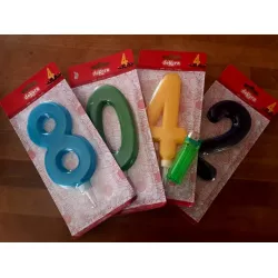 Kerze für die Torte 15 cm Zahl 9 rot