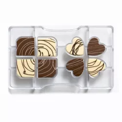 Schokoladenform Herz und Quadrat 20x12x2,2 cm
