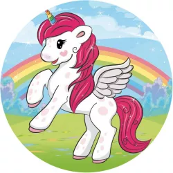Essbares Tortenpapier Einhorn und Regenbogen 20 cm