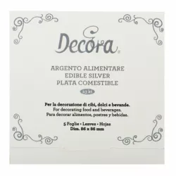Silberne Blätter 5 Stück 86x86 mm