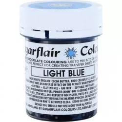 Kakaobutter-basierte Schokoladenfarbe Sugarflair Light Blue (35 g) C306 tortis