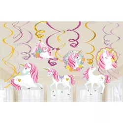 Partydrahtdekorationen zum Aufhängen Einhorn 61 cm