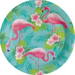 Papierteller 8 Stück Flamingo 22,8 cm