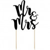 PartyDeco Spieße Deko für Kuchen schwarz Mr&Mrs KPT10-010 Tortis