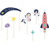 PartyDeco Spießdekorationen für Kuchen Raumfahrt (7 Stück) KPT37 tortendeko