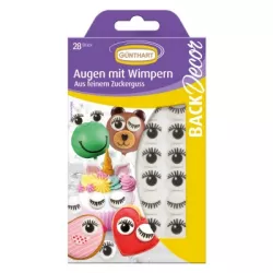 Augen für Cupcakes 28 Stück - Wimpern