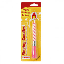 Spielende rosa Kerze