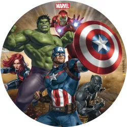 Essbares Bild auf Torte 16 cm Avengers