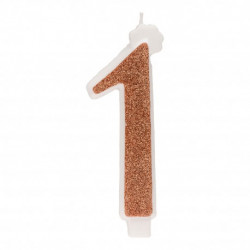 12 cm Glitter-Gold Geburtstagskerze Nummer 1