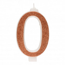 12 cm Glitter-Geburtstagssker 0 Nummer Kerze auf der Torte