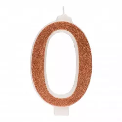 12 cm Glitter-Geburtstagssker 0 Nummer Kerze auf der Torte