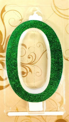 große grüne Kerze Nummer 0 6518