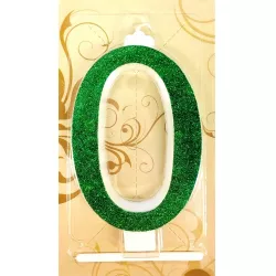 große grüne Kerze Nummer 0 6518