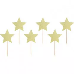 PartyDeco Stickerdeko für Cupcakes Goldene Sterne KPM19-019B Tortendeko