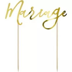 PartyDeco Spieße Deko für Kuchen Mariage Gold KPT26-019M Kuchen | Torten Deko