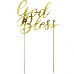PartyDeco Aufsteck-Papier-Dekoration für Kuchen God Bless KPT43-019M Kuchen-Deko