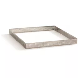 Edelstahl-Form für Tarteschnikchen viereckig 15x15x3,5 cm Microforata perforiert