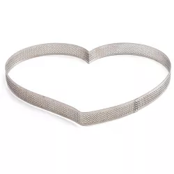 Edelstahl-Form für Tartletens Herz 18x16x3,5 cm, Microforata perforiert