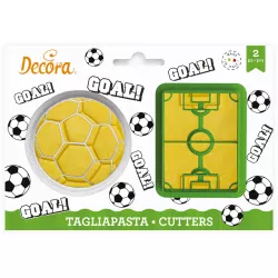 Ausschnitte Spielfeld und fotballähnlicher Ball