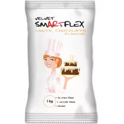 Smartflex Velvet Weiße Schokolade 1 kg in Beutel (Überzugs- und Modelliermasse für Torten) 0114 dortis