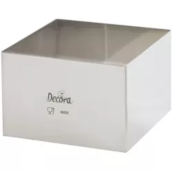 Edelstahl-Backring quadratisch 20x20x6 cm