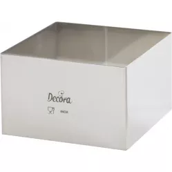 Edelstahl-Quadratring für Kuchen 22x22x6 cm