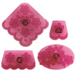 Blütenförmige Ausstechformen für Ränder, 4 Stück