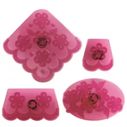 Blütenförmige Ausstechformen für Ränder, 4 Stück