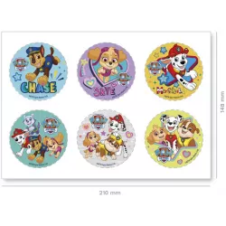 6 Stück Cupcake-Dekorationen Paw Patrol 5,8 cm