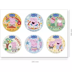6 Stück Dekorationen für Cupcakes Peppa Pig 5,8 cm