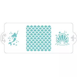 Stencil-Vorlage für eine Torte 10x25cm Fischschuppen - Meerjungfrau