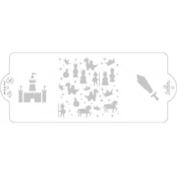 Stencil-Vorlage für eine Kuchenform 10x25 cm Ritter