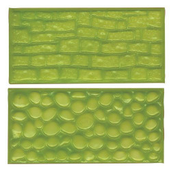 Strukturierte Steinunterlage Wand und Kieselsteine