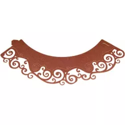 Verziertes Cupcake-Bordüre 12 Stücke, Farbe Schokoladenbraun