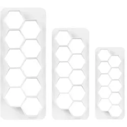 Geometrisches Ausstechformen-Set, 3 Stück, Hexagon