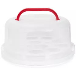 Runde Kuchen- und Cupcake-Box aus Kunststoff 30 cm