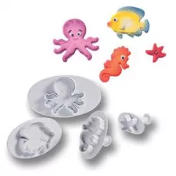 Pneumatisches Ausstechformen-Set Meerestiere 4 Stück