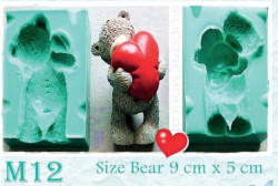 Silikonform Bärchen und Herz