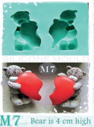 Silikonform für mmedvídci und halbiertes Herzchen