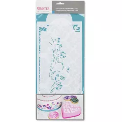 Backform: Tortenschablone 2x 37x17 und 33x15 cm mit Blumenmustern