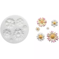 Silikonförmchen Mix aus Blumen