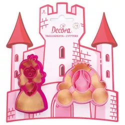Ausstechfigur Prinzessin und Kutsche 2 Stück
