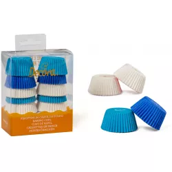 Mini-Muffin-Förmchen blau-weiß, 200 Stück, 3,2 x 2,2 cm